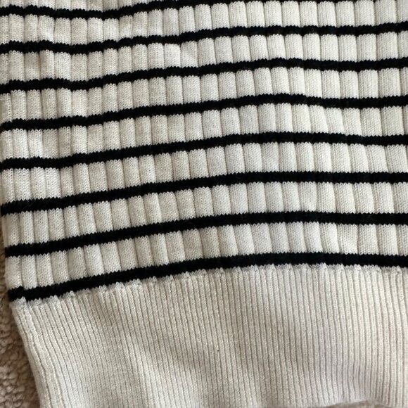 Lauren Ralph Lauren Womens Rib Knit Striped V-Neck Sweater Lock Button Size XL - Picture 8 of 11